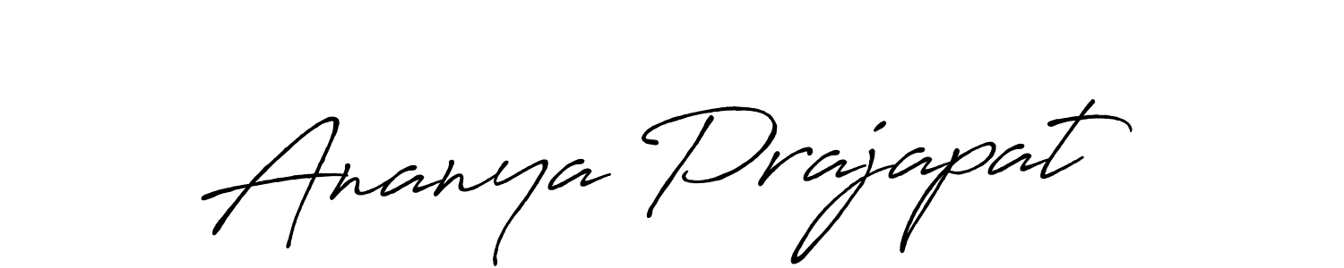 How to make Ananya Prajapat name signature. Use Antro_Vectra_Bolder style for creating short signs online. This is the latest handwritten sign. Ananya Prajapat signature style 7 images and pictures png