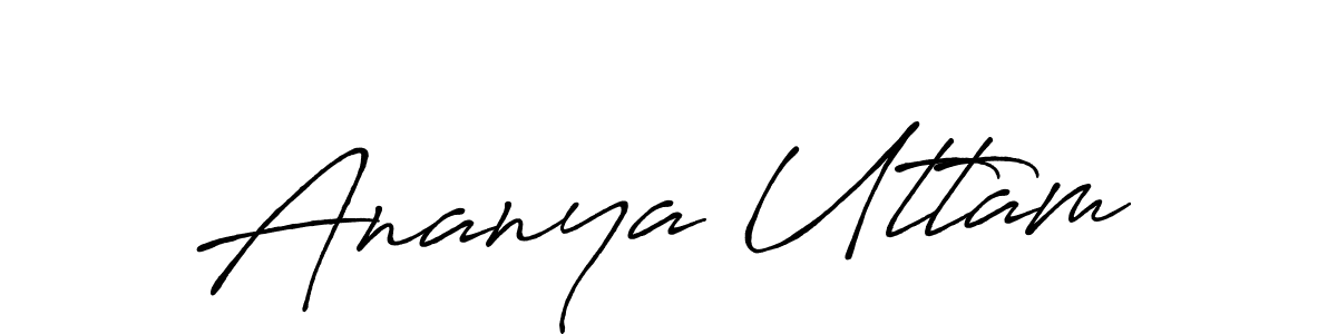 Also You can easily find your signature by using the search form. We will create Ananya Uttam name handwritten signature images for you free of cost using Antro_Vectra_Bolder sign style. Ananya Uttam signature style 7 images and pictures png