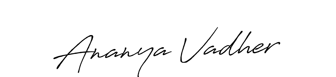 You can use this online signature creator to create a handwritten signature for the name Ananya Vadher. This is the best online autograph maker. Ananya Vadher signature style 7 images and pictures png