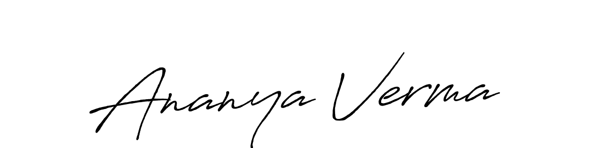 Create a beautiful signature design for name Ananya Verma. With this signature (Antro_Vectra_Bolder) fonts, you can make a handwritten signature for free. Ananya Verma signature style 7 images and pictures png