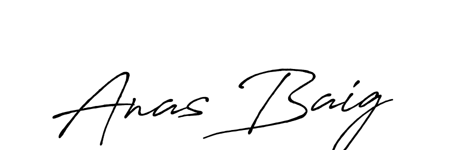 Create a beautiful signature design for name Anas Baig. With this signature (Antro_Vectra_Bolder) fonts, you can make a handwritten signature for free. Anas Baig signature style 7 images and pictures png