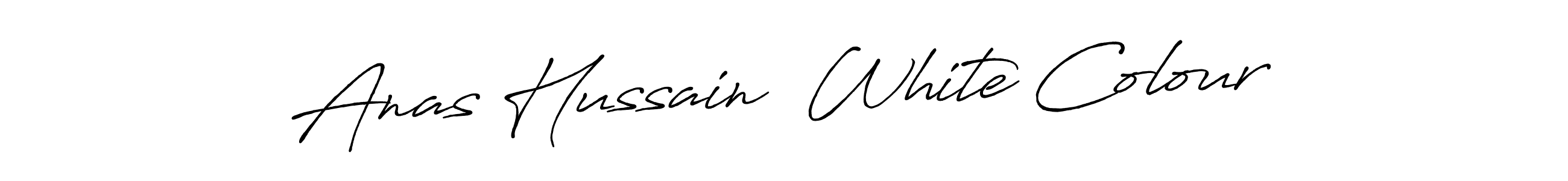 Use a signature maker to create a handwritten signature online. With this signature software, you can design (Antro_Vectra_Bolder) your own signature for name Anas Hussain  White Colour. Anas Hussain  White Colour signature style 7 images and pictures png