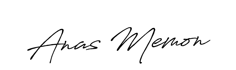 How to make Anas Memon name signature. Use Antro_Vectra_Bolder style for creating short signs online. This is the latest handwritten sign. Anas Memon signature style 7 images and pictures png