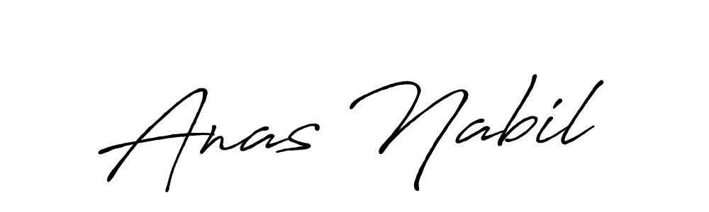 Design your own signature with our free online signature maker. With this signature software, you can create a handwritten (Antro_Vectra_Bolder) signature for name Anas Nabil. Anas Nabil signature style 7 images and pictures png