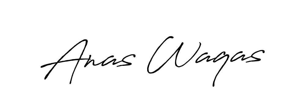 Design your own signature with our free online signature maker. With this signature software, you can create a handwritten (Antro_Vectra_Bolder) signature for name Anas Waqas. Anas Waqas signature style 7 images and pictures png