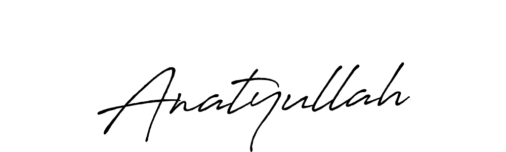 Use a signature maker to create a handwritten signature online. With this signature software, you can design (Antro_Vectra_Bolder) your own signature for name Anatyullah. Anatyullah signature style 7 images and pictures png