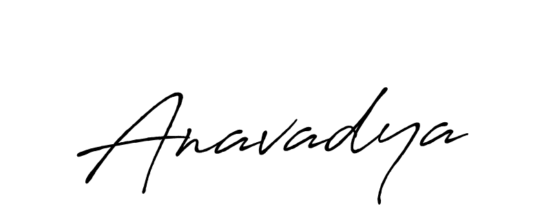 Also we have Anavadya name is the best signature style. Create professional handwritten signature collection using Antro_Vectra_Bolder autograph style. Anavadya signature style 7 images and pictures png