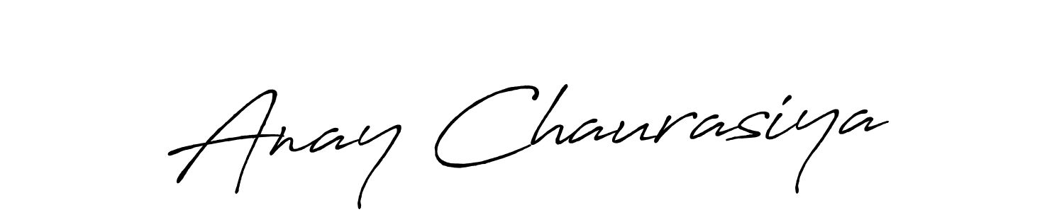 Create a beautiful signature design for name Anay Chaurasiya. With this signature (Antro_Vectra_Bolder) fonts, you can make a handwritten signature for free. Anay Chaurasiya signature style 7 images and pictures png