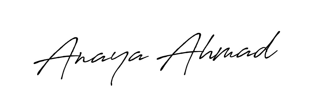 Also You can easily find your signature by using the search form. We will create Anaya Ahmad name handwritten signature images for you free of cost using Antro_Vectra_Bolder sign style. Anaya Ahmad signature style 7 images and pictures png