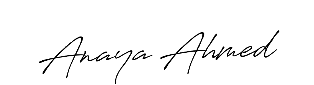 Anaya Ahmed stylish signature style. Best Handwritten Sign (Antro_Vectra_Bolder) for my name. Handwritten Signature Collection Ideas for my name Anaya Ahmed. Anaya Ahmed signature style 7 images and pictures png