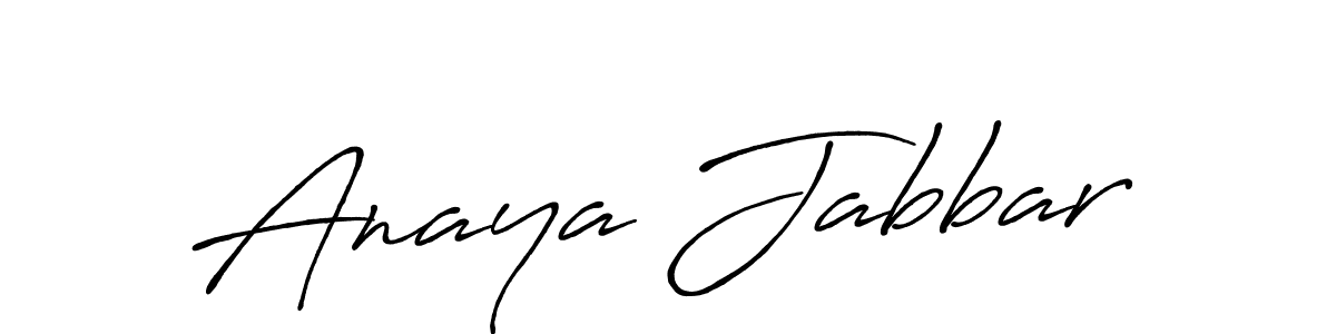 Create a beautiful signature design for name Anaya Jabbar. With this signature (Antro_Vectra_Bolder) fonts, you can make a handwritten signature for free. Anaya Jabbar signature style 7 images and pictures png