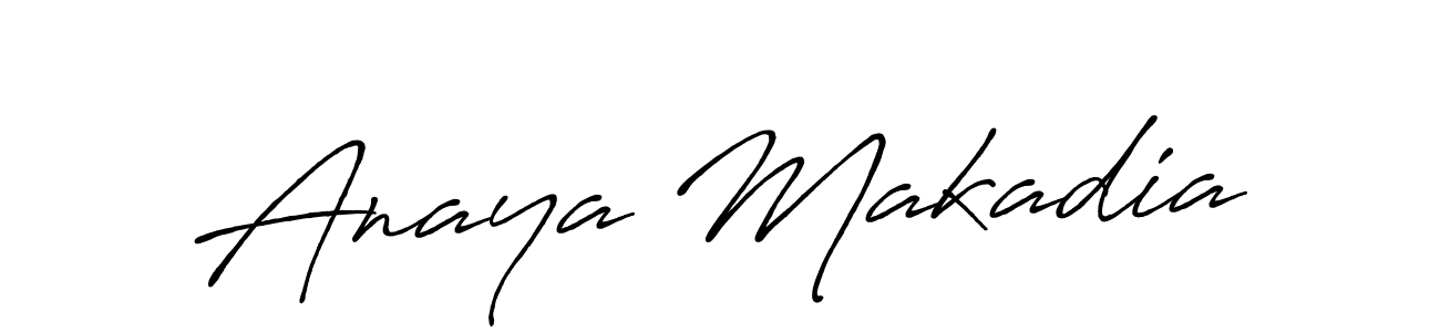 How to make Anaya Makadia name signature. Use Antro_Vectra_Bolder style for creating short signs online. This is the latest handwritten sign. Anaya Makadia signature style 7 images and pictures png