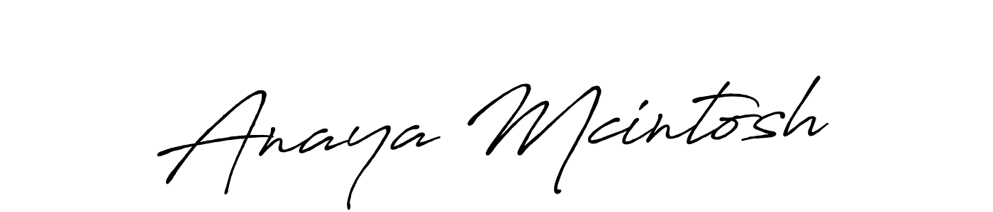 How to make Anaya Mcintosh name signature. Use Antro_Vectra_Bolder style for creating short signs online. This is the latest handwritten sign. Anaya Mcintosh signature style 7 images and pictures png