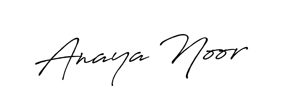 How to make Anaya Noor name signature. Use Antro_Vectra_Bolder style for creating short signs online. This is the latest handwritten sign. Anaya Noor signature style 7 images and pictures png