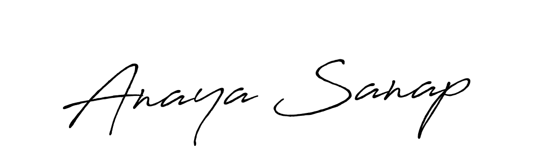 Use a signature maker to create a handwritten signature online. With this signature software, you can design (Antro_Vectra_Bolder) your own signature for name Anaya Sanap. Anaya Sanap signature style 7 images and pictures png