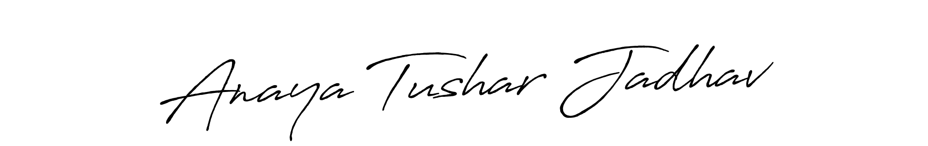 The best way (Antro_Vectra_Bolder) to make a short signature is to pick only two or three words in your name. The name Anaya Tushar Jadhav include a total of six letters. For converting this name. Anaya Tushar Jadhav signature style 7 images and pictures png