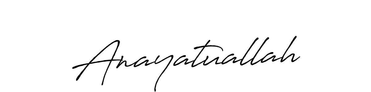 Create a beautiful signature design for name Anayatuallah. With this signature (Antro_Vectra_Bolder) fonts, you can make a handwritten signature for free. Anayatuallah signature style 7 images and pictures png