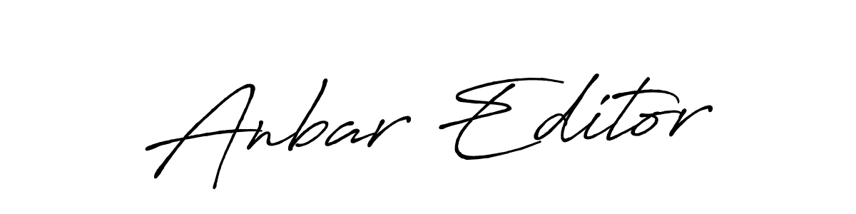 Make a beautiful signature design for name Anbar Editor. With this signature (Antro_Vectra_Bolder) style, you can create a handwritten signature for free. Anbar Editor signature style 7 images and pictures png