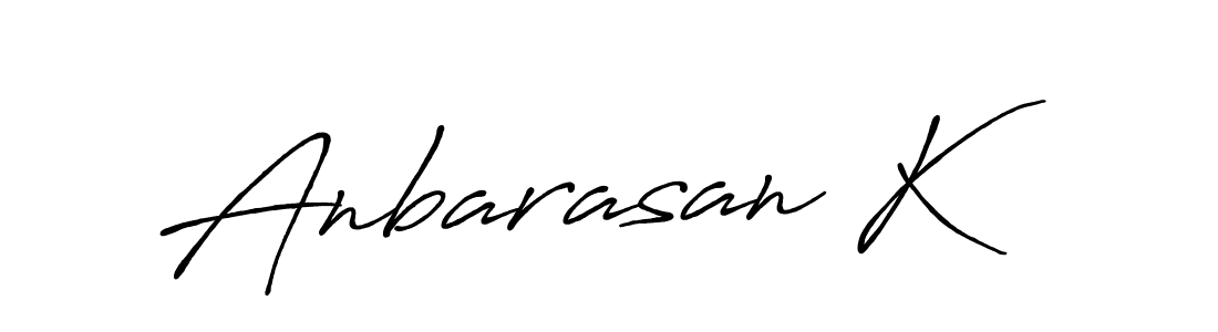 How to make Anbarasan K name signature. Use Antro_Vectra_Bolder style for creating short signs online. This is the latest handwritten sign. Anbarasan K signature style 7 images and pictures png