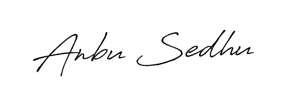 How to make Anbu Sedhu name signature. Use Antro_Vectra_Bolder style for creating short signs online. This is the latest handwritten sign. Anbu Sedhu signature style 7 images and pictures png