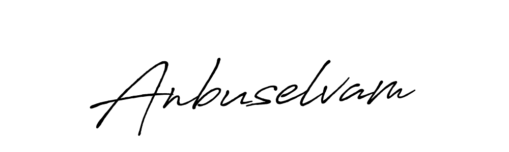 Make a beautiful signature design for name Anbuselvam. With this signature (Antro_Vectra_Bolder) style, you can create a handwritten signature for free. Anbuselvam signature style 7 images and pictures png