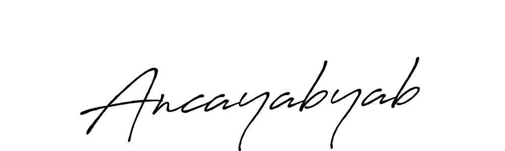 Make a beautiful signature design for name Ancayabyab. With this signature (Antro_Vectra_Bolder) style, you can create a handwritten signature for free. Ancayabyab signature style 7 images and pictures png