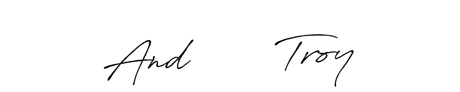 The best way (Antro_Vectra_Bolder) to make a short signature is to pick only two or three words in your name. The name And        Troy include a total of six letters. For converting this name. And        Troy signature style 7 images and pictures png