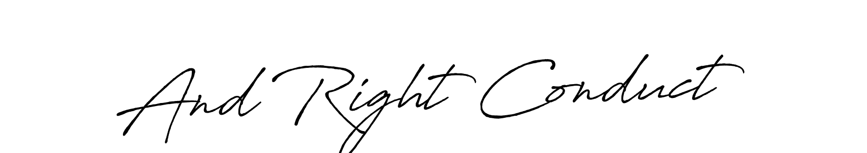 It looks lik you need a new signature style for name And Right Conduct. Design unique handwritten (Antro_Vectra_Bolder) signature with our free signature maker in just a few clicks. And Right Conduct signature style 7 images and pictures png