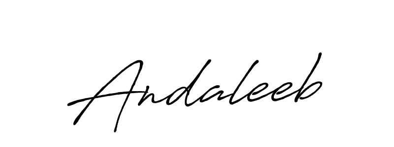 Create a beautiful signature design for name Andaleeb. With this signature (Antro_Vectra_Bolder) fonts, you can make a handwritten signature for free. Andaleeb signature style 7 images and pictures png