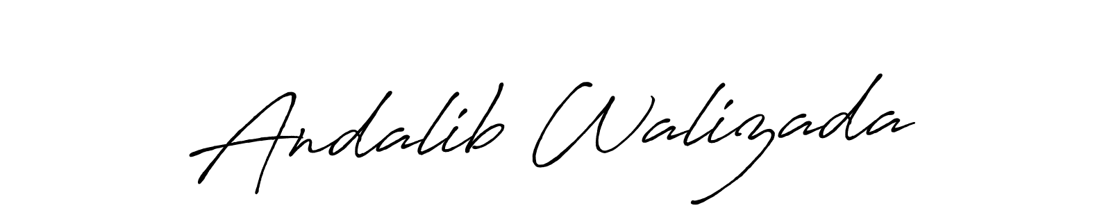 Antro_Vectra_Bolder is a professional signature style that is perfect for those who want to add a touch of class to their signature. It is also a great choice for those who want to make their signature more unique. Get Andalib Walizada name to fancy signature for free. Andalib Walizada signature style 7 images and pictures png