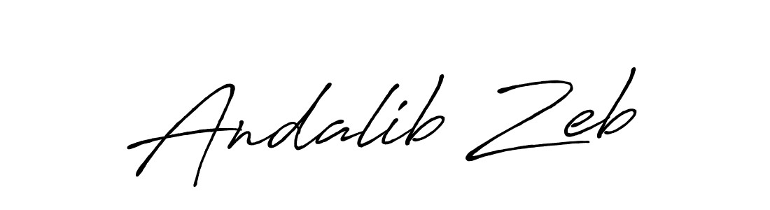 How to make Andalib Zeb signature? Antro_Vectra_Bolder is a professional autograph style. Create handwritten signature for Andalib Zeb name. Andalib Zeb signature style 7 images and pictures png