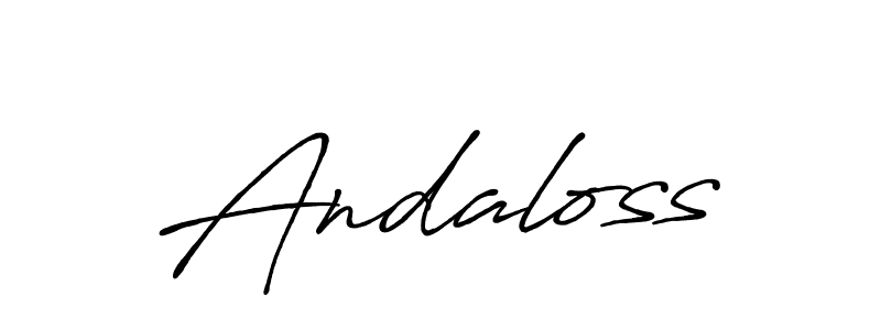 Make a beautiful signature design for name Andaloss. With this signature (Antro_Vectra_Bolder) style, you can create a handwritten signature for free. Andaloss signature style 7 images and pictures png