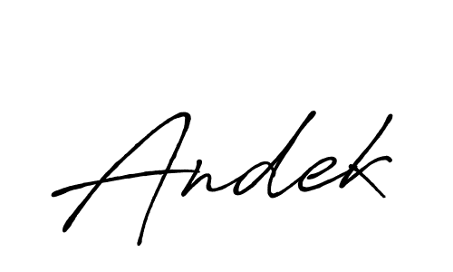 Make a beautiful signature design for name Andek. Use this online signature maker to create a handwritten signature for free. Andek signature style 7 images and pictures png