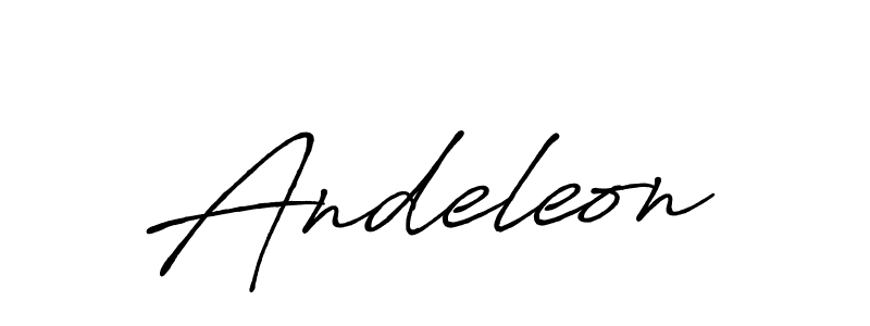 How to make Andeleon name signature. Use Antro_Vectra_Bolder style for creating short signs online. This is the latest handwritten sign. Andeleon signature style 7 images and pictures png