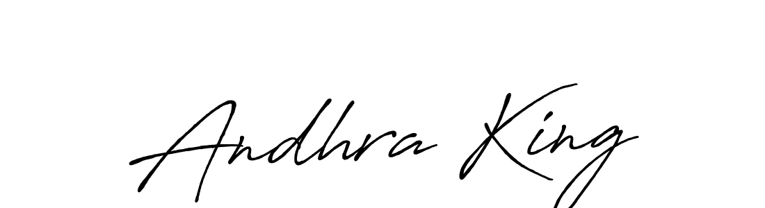 How to make Andhra King name signature. Use Antro_Vectra_Bolder style for creating short signs online. This is the latest handwritten sign. Andhra King signature style 7 images and pictures png