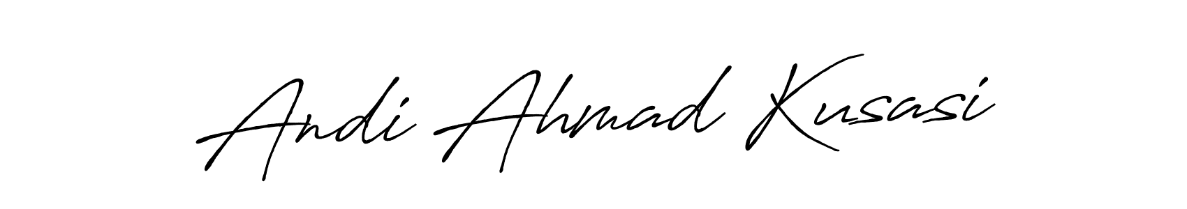 How to make Andi Ahmad Kusasi name signature. Use Antro_Vectra_Bolder style for creating short signs online. This is the latest handwritten sign. Andi Ahmad Kusasi signature style 7 images and pictures png