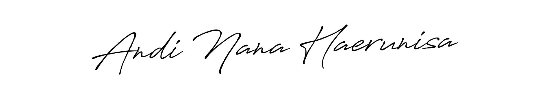 Create a beautiful signature design for name Andi Nana Haerunisa. With this signature (Antro_Vectra_Bolder) fonts, you can make a handwritten signature for free. Andi Nana Haerunisa signature style 7 images and pictures png