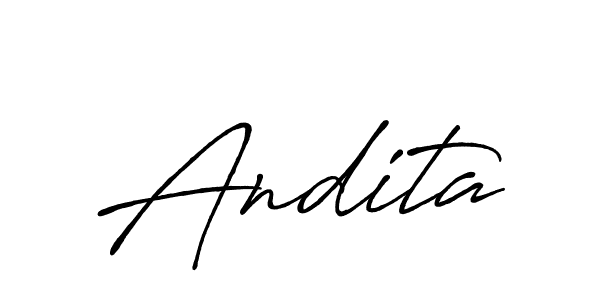Create a beautiful signature design for name Andita. With this signature (Antro_Vectra_Bolder) fonts, you can make a handwritten signature for free. Andita signature style 7 images and pictures png