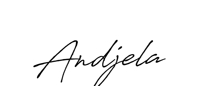 Andjela stylish signature style. Best Handwritten Sign (Antro_Vectra_Bolder) for my name. Handwritten Signature Collection Ideas for my name Andjela. Andjela signature style 7 images and pictures png