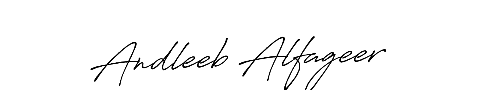 Andleeb Alfageer stylish signature style. Best Handwritten Sign (Antro_Vectra_Bolder) for my name. Handwritten Signature Collection Ideas for my name Andleeb Alfageer. Andleeb Alfageer signature style 7 images and pictures png
