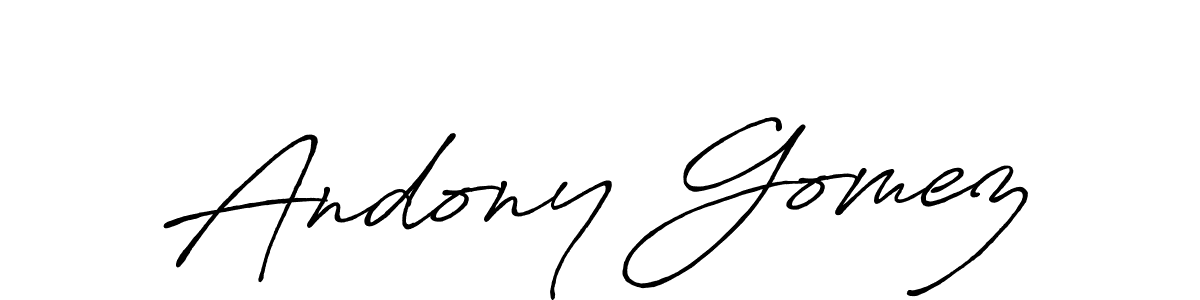 This is the best signature style for the Andony Gomez name. Also you like these signature font (Antro_Vectra_Bolder). Mix name signature. Andony Gomez signature style 7 images and pictures png
