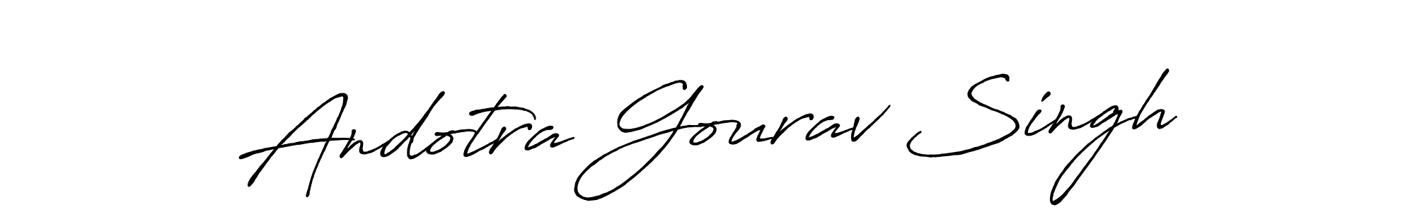 How to make Andotra Gourav Singh name signature. Use Antro_Vectra_Bolder style for creating short signs online. This is the latest handwritten sign. Andotra Gourav Singh signature style 7 images and pictures png