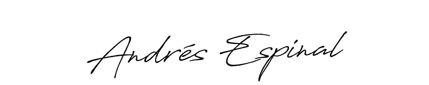 Make a beautiful signature design for name Andrés Espinal. With this signature (Antro_Vectra_Bolder) style, you can create a handwritten signature for free. Andrés Espinal signature style 7 images and pictures png