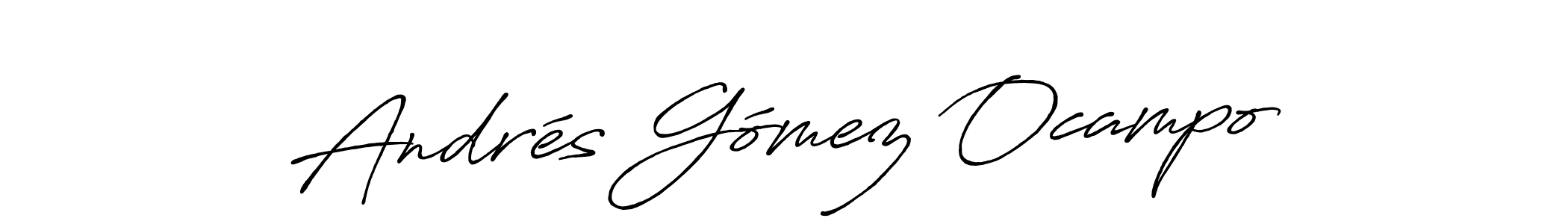 Create a beautiful signature design for name Andrés Gómez Ocampo. With this signature (Antro_Vectra_Bolder) fonts, you can make a handwritten signature for free. Andrés Gómez Ocampo signature style 7 images and pictures png