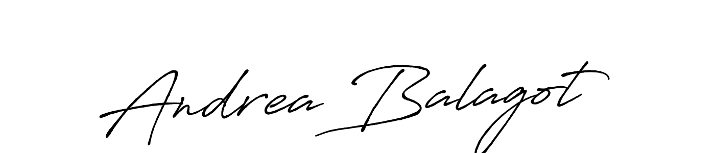 How to make Andrea Balagot name signature. Use Antro_Vectra_Bolder style for creating short signs online. This is the latest handwritten sign. Andrea Balagot signature style 7 images and pictures png