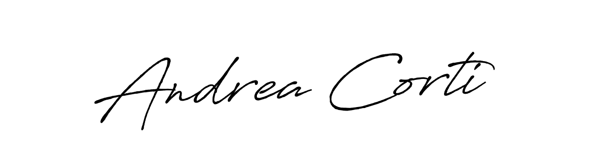 Andrea Corti stylish signature style. Best Handwritten Sign (Antro_Vectra_Bolder) for my name. Handwritten Signature Collection Ideas for my name Andrea Corti. Andrea Corti signature style 7 images and pictures png