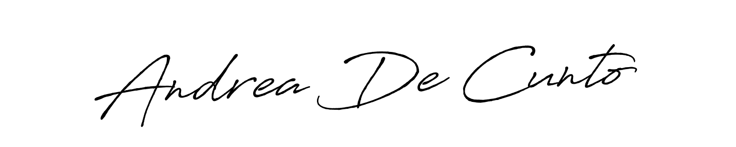 Andrea De Cunto stylish signature style. Best Handwritten Sign (Antro_Vectra_Bolder) for my name. Handwritten Signature Collection Ideas for my name Andrea De Cunto. Andrea De Cunto signature style 7 images and pictures png