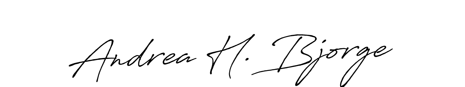 Create a beautiful signature design for name Andrea H. Bjorge. With this signature (Antro_Vectra_Bolder) fonts, you can make a handwritten signature for free. Andrea H. Bjorge signature style 7 images and pictures png