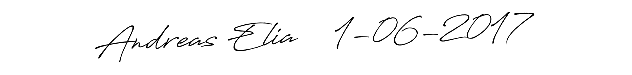 Create a beautiful signature design for name Andreas Elia    1-06-2017. With this signature (Antro_Vectra_Bolder) fonts, you can make a handwritten signature for free. Andreas Elia    1-06-2017 signature style 7 images and pictures png