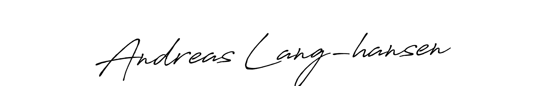 Create a beautiful signature design for name Andreas Lang-hansen. With this signature (Antro_Vectra_Bolder) fonts, you can make a handwritten signature for free. Andreas Lang-hansen signature style 7 images and pictures png